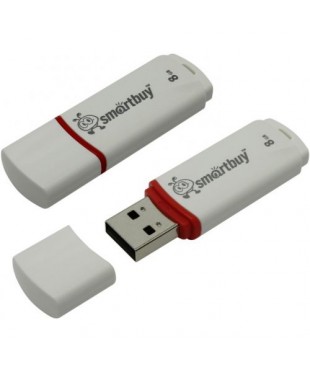 Флэш диск USB Smart Buy 8GB Crown белый Флэш диск USB Smart Buy 8GB Crown белый
