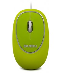 Мышь проводная Sven RX-555 бесшумная, зеленый