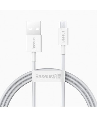 Кабель Baseus Superior Series Fast Charging MicroUSB - USB 2A White (CAMYS-02), 1м Кабель Baseus Superior Series Fast Charging MicroUSB - USB 2A White (CAMYS-02), 1м