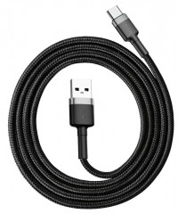 Кабель Baseus Cafule USB - Type-C 3A 1m серый/чёрный (CATKLF-BG1) Кабель Baseus Cafule USB - Type-C 3A 1m серый/чёрный (CATKLF-BG1)