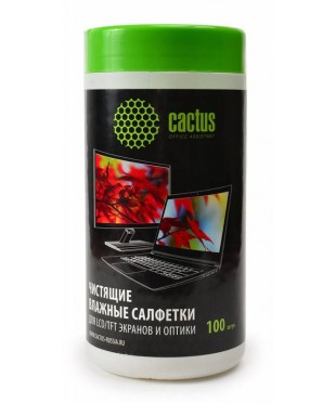 Салфетки чистящие для экранов и оптики Cactus CS-T1001 100шт