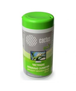 Салфетки чистящие для экранов и оптики Cactus CS-T1001E 100шт