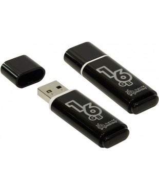 Флэш диск USB Smart Buy 16Gb Glossy черный